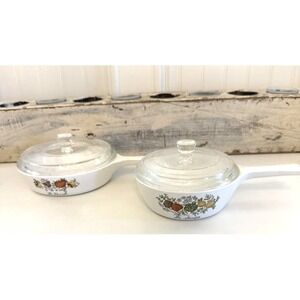 Vintage Corning Ware Spice Of Life Saucepan Set Lids